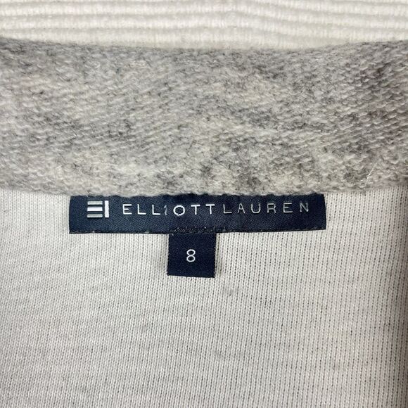 Elliot Lauren Womens Knit Sweater Blazer Grey Size 8 Cotton Single Button Career - Picture 3 of 8